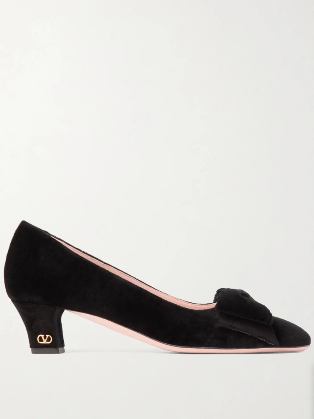 Valentino Black Velvet Bow-Embellished Pumps size 39